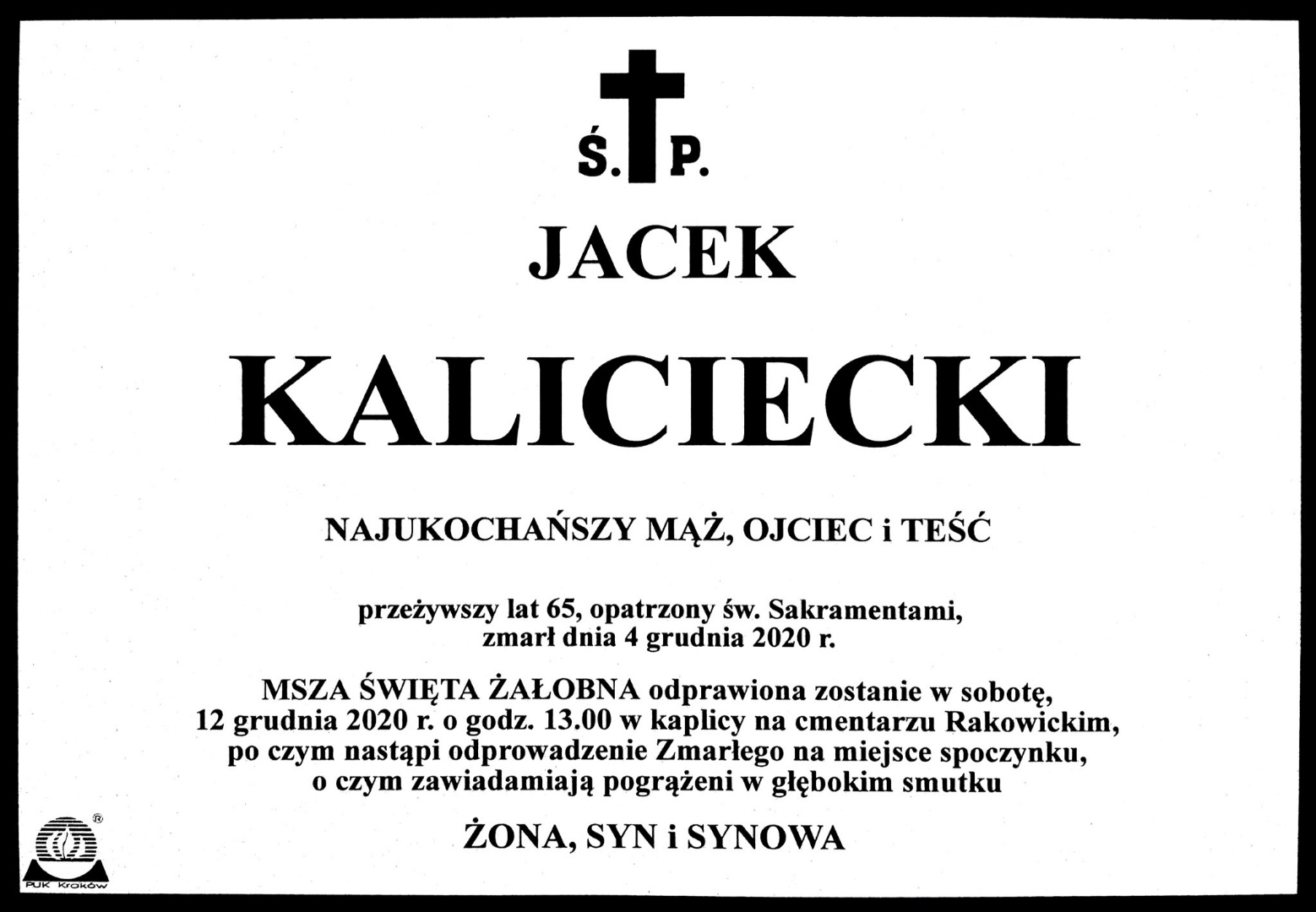 klepsydra śp. Jacek KALICIECKI